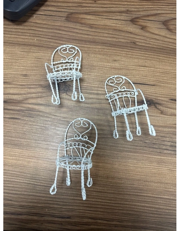 Tel Beyaz Sandalye 3Lü