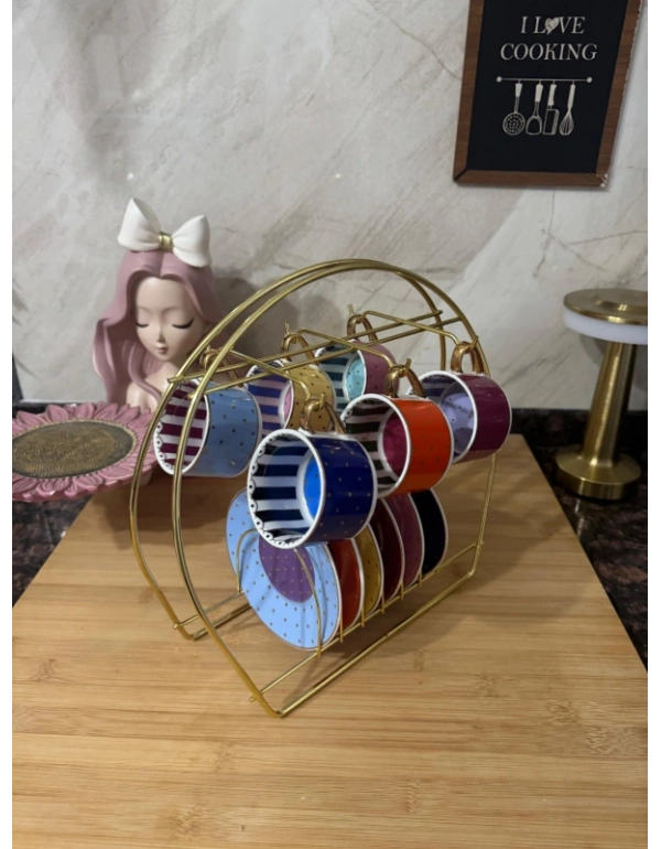 Gold Metal Fincan Askı Fincanlık