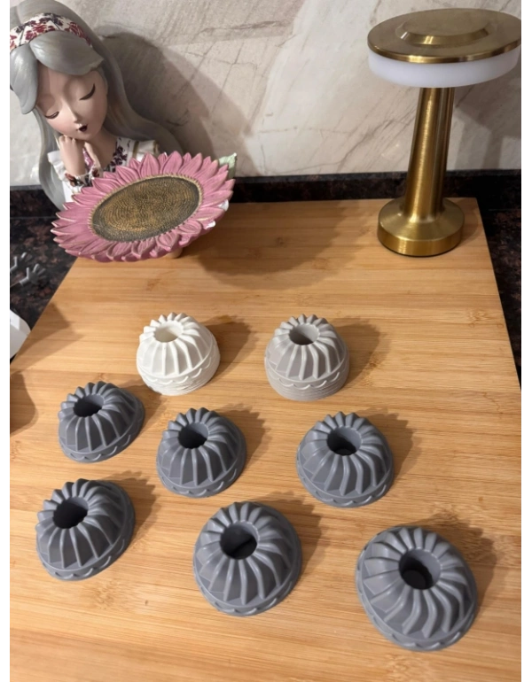 BRNS Mini Silikon Kek Kalıbı 6Lı Delikli Oluklu