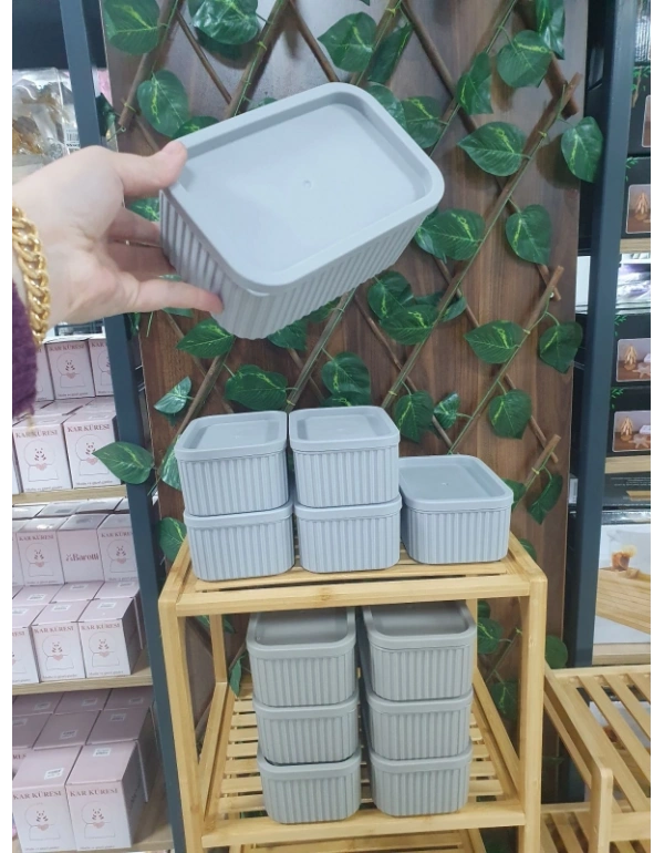 Roma 6Lı Saklama Kabı Düzenleyici 1.250ML Gri Vizon Renk