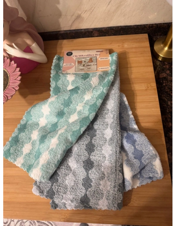 B. 3Lü Mikrofber Temizlik Bez Krd Dalgalı Toz Kir Bezi