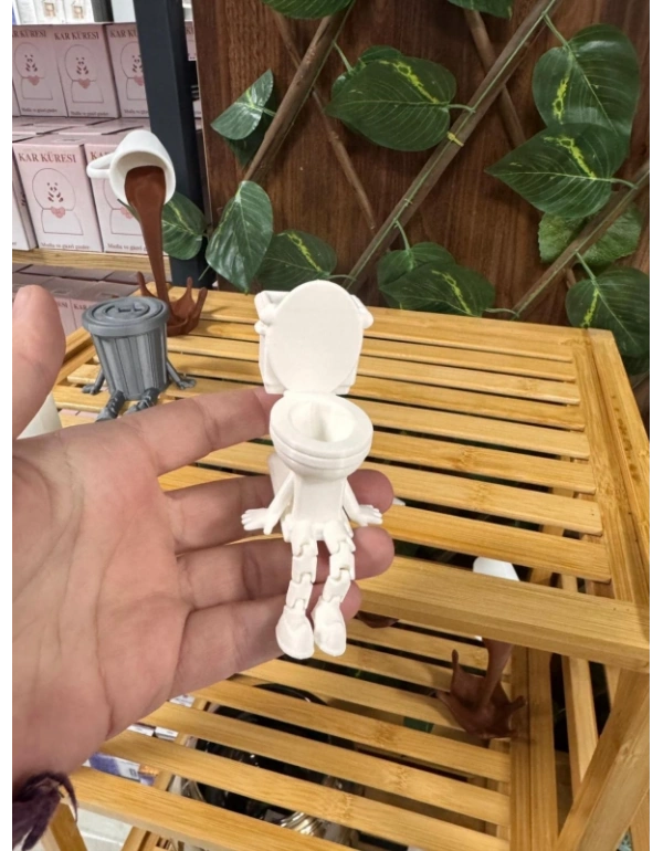 Klozet Model Sevimli Oturan Biblo Figürler Dekoratif Banyo Seti