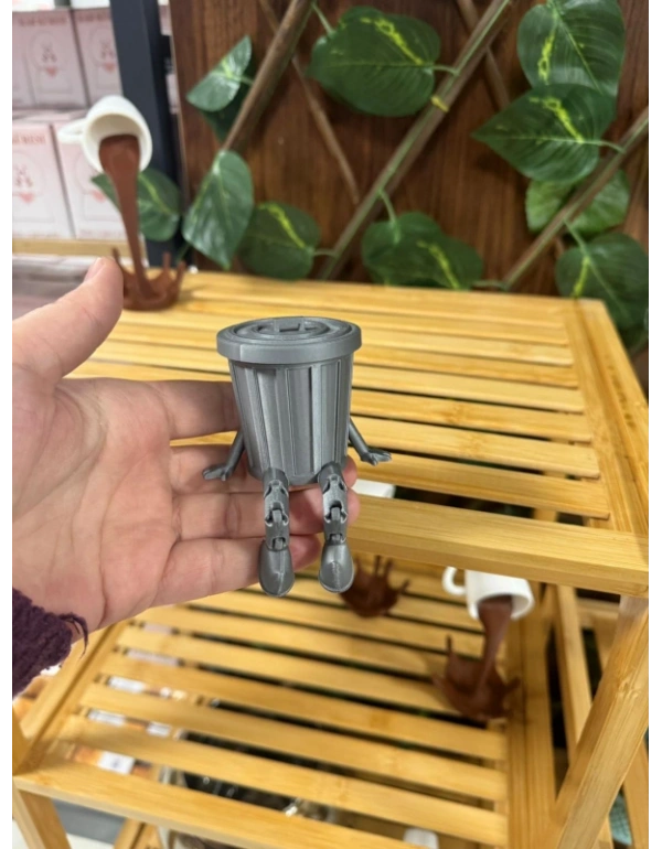 Çöp Kutusu Sevimli Oturan Biblo Figürler Dekoratif Banyo Seti