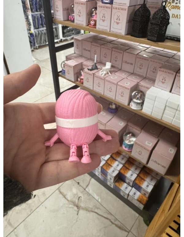 Düz Yumak Örgü Sevimli Mini Kahve Ev Köşesi Obje Biblo