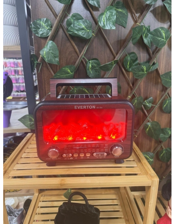 Şömine Görünümlü Nostaljik Radio Güneş Panelli