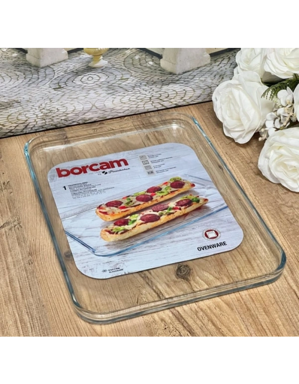 Paşabahçe İnce Sunum Borcam Tepsisi 1025 CC EBAT 33.4 x 24.4 x 2 cm