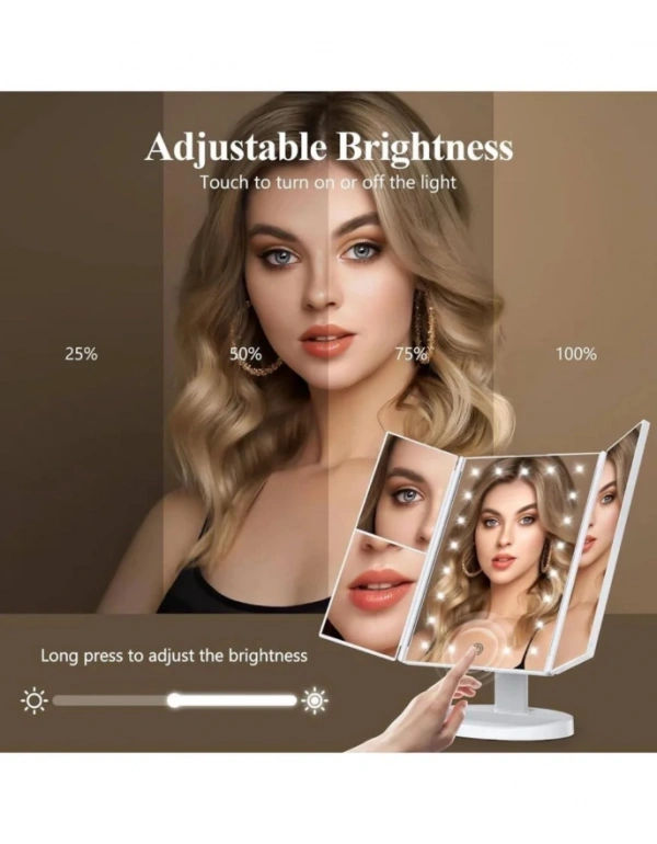 B. Açılır Kapanır Ledli Ayna Deri Görümlü 41 x 32 cm