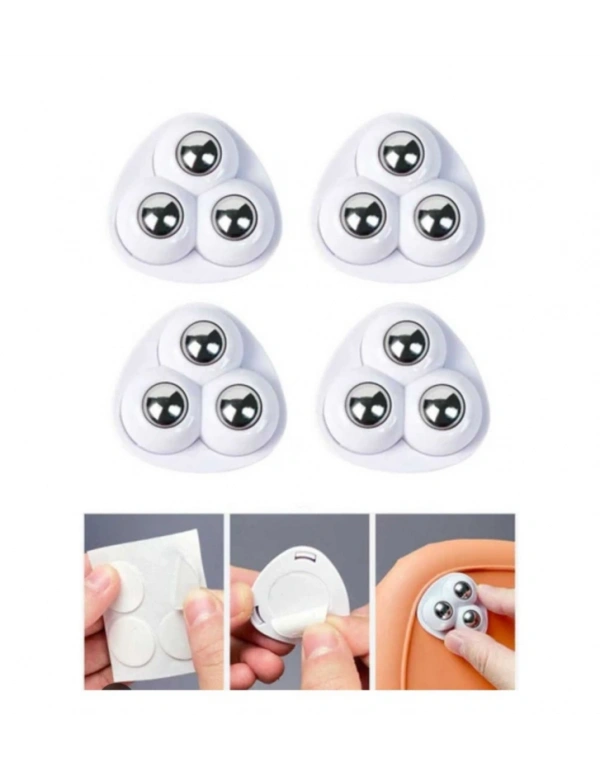 B. 4Lü  Tekerlek Bilyeli Eşya Kaydırma Aparatı Yapışkanlı mx 10kg Tasıma Kapasiteli