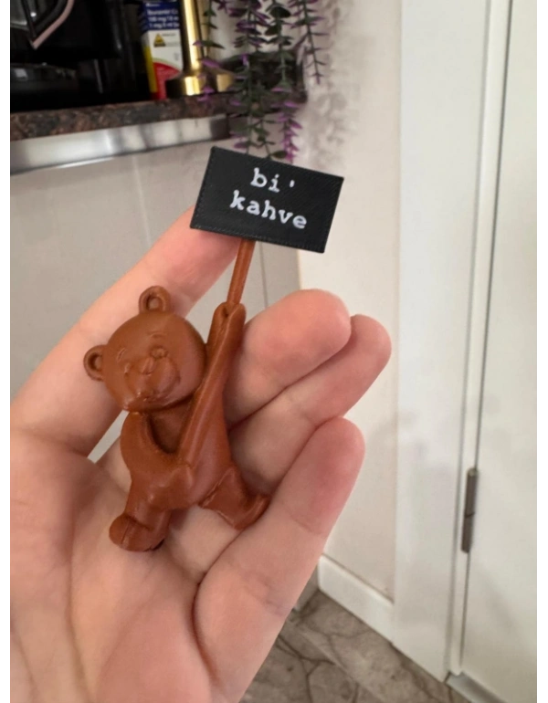 Km Group Ayı Model Bi Kahve Yazılı Kahve Köşesi Biblo Obje ( 1 Adet )