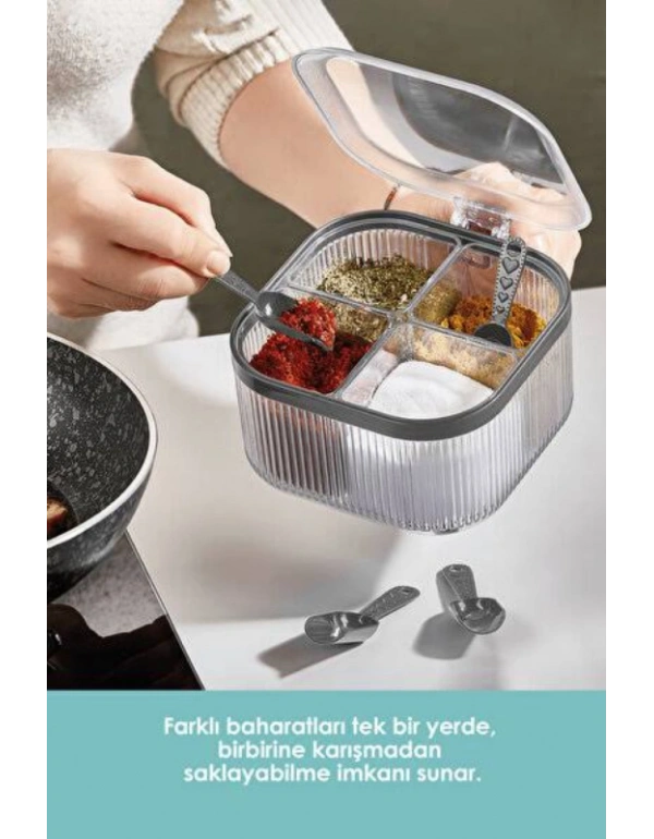 LV. 4 Bölmeli Kulplu Baharatlık Veya Takı Organizer Herborn Spice Organizer LV295