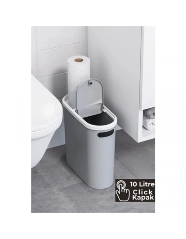 LV. Gri Kups Çöp Kovası 10 Litre Klipsli LV325