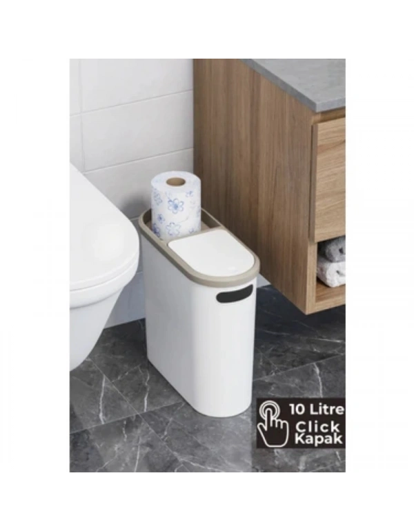 LV. Beyaz Kups Çöp Kovası 10 Litre Klipsli LV325