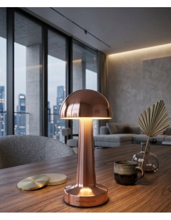 Ç. Bakır Rose Gold Mantar Lamba Gece Lambası