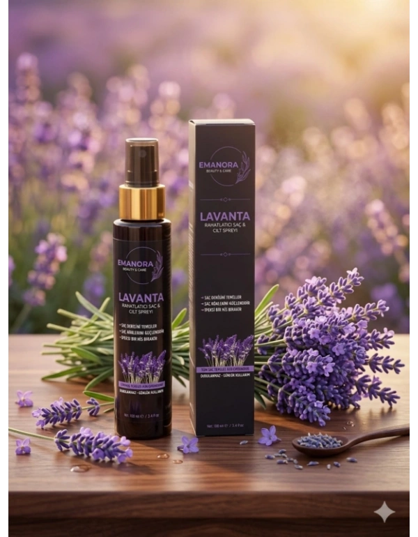 E. Lavanta Rahatlatıcı Saç & Cilt Spreyi Saç Güçlendirici Sprey Tüm Saç Tipleri İçin