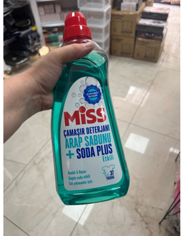Miss Çamaşır Deterjanı Arap Sabunu Soda Plus Mavi Güç 1.500ml