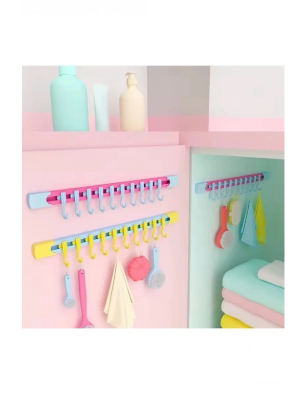 CT. 10 Kancalı Raylı Mutfak ve Banyo Düzenleyici Askı 30 cm