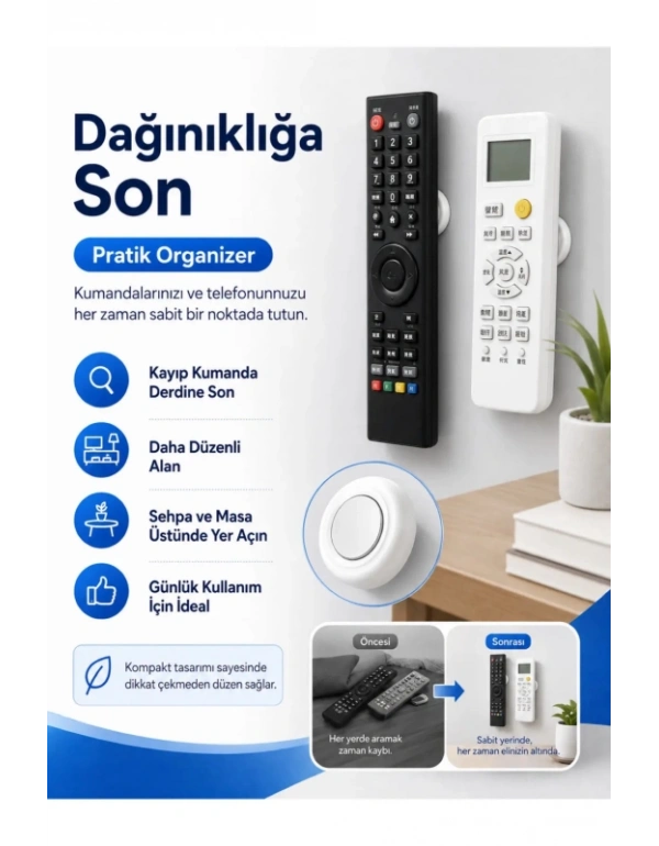 CT. Mıknatıslı Çok Amaçlı Kumanda Telefon Tutucu 2 Adet