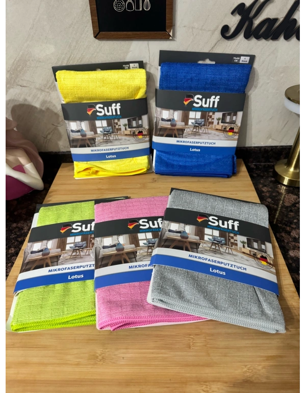 KK. Suff Lotus 70x50Cm Mikrofiber Yüzey Temizlik Bezi Büyük Boy İnox Yüzey Temizlik Bezi Küçük Damalı 70x50 cm