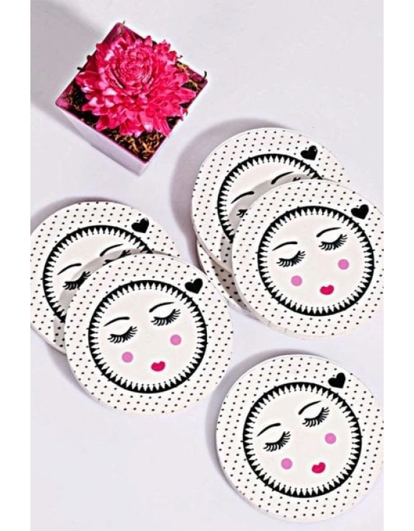 6LI KİRPİK AHŞAP BARDAK ALTLIĞI