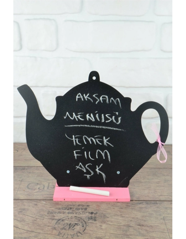 AHŞAP DEMLİK ŞEKLİNDE KARA TAHTA