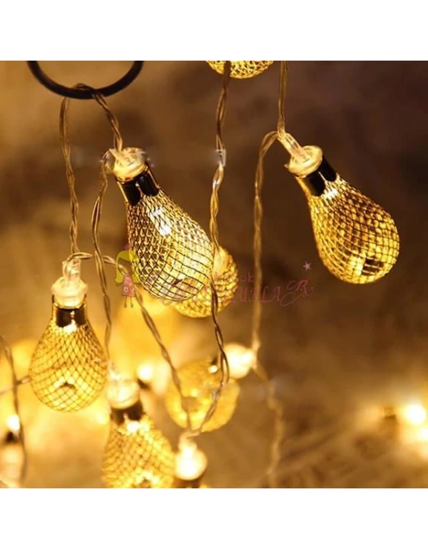 Ampullü Damla Metal Pilli Led Işık (Gün Işığı)