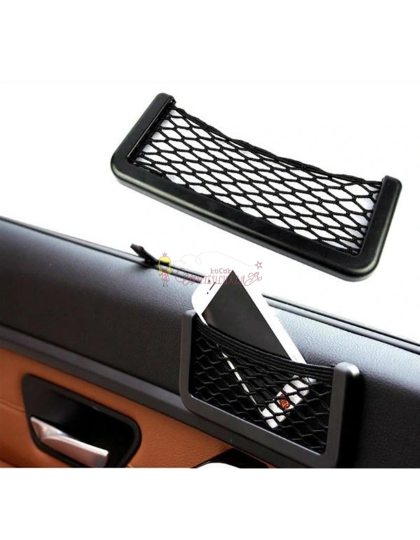 Araç İçi Fileli Pratik Göz Telefon İçin Yapışkanlı Fileli Ceplik