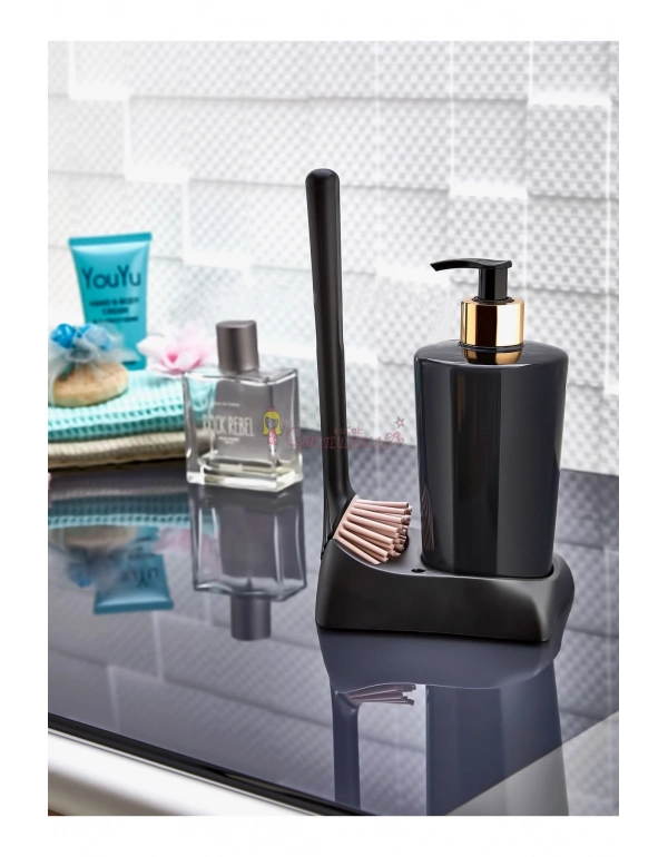 Armona Silikon Fırçalı Mutfak Banyo Sıvı Sabunluk Süngerlik Seti