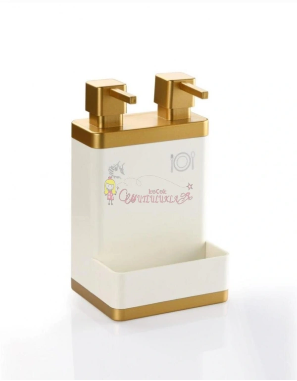 AZRA 2Lİ MUTFAK SIVI SABUNLUK BEYAZ GOLD