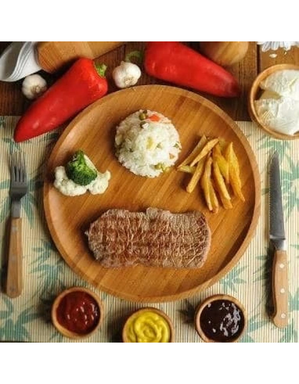 BAMBU DÜZ DÖNERLİ YUVARLAK SUNUM-SERVİS TABAĞI