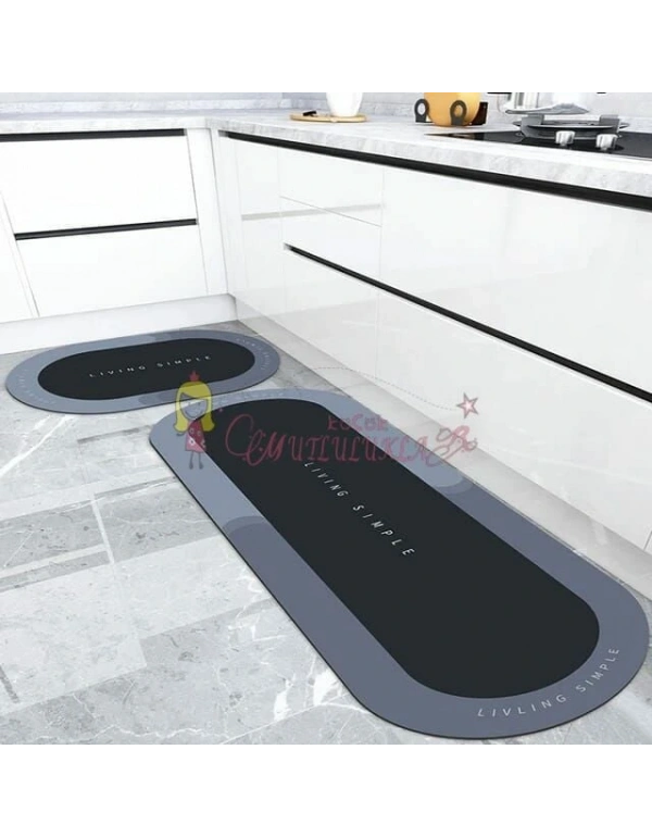 Büyük Boy Dikdörtgen / Oval Uzun Sihirli Paspas Su Emici Tabanlı Paspas 40 x 120