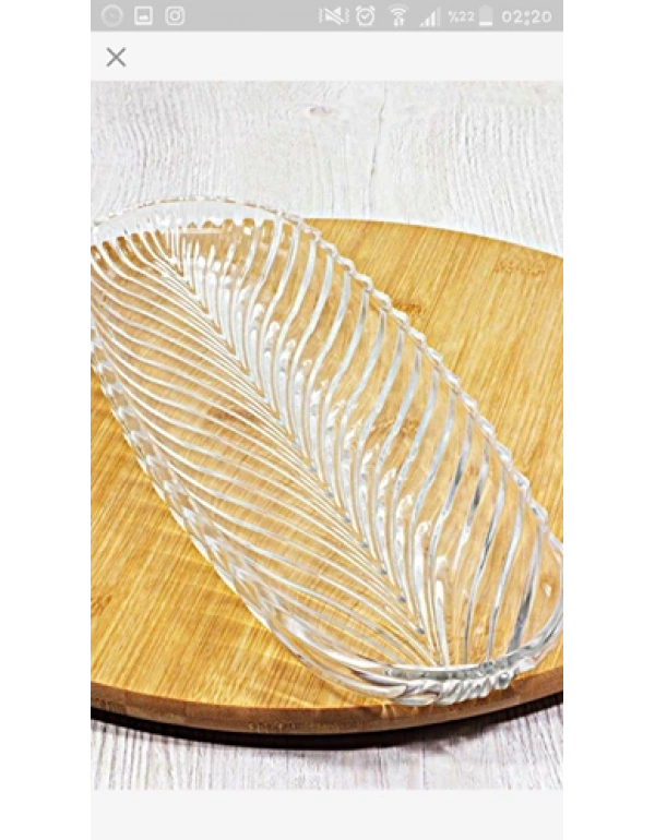 BÜYÜK CAM UZUN KAYIK SUNUM TABAĞI