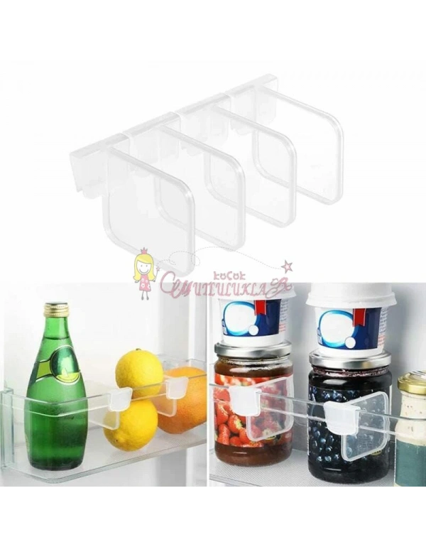 Buzdolabı Raf Ayırıcı Ayarlanabilir Dolap, Çekmece Düzenleyici ( 4 Adet )