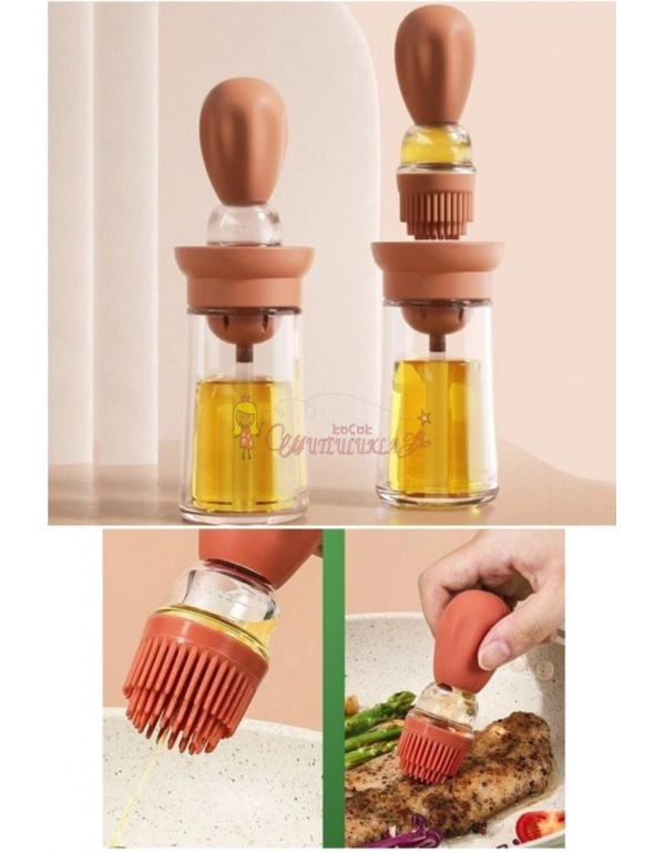 CAM Hazneli Silikon Yağ Sos Ve Yumurta Fırçası Fırçası