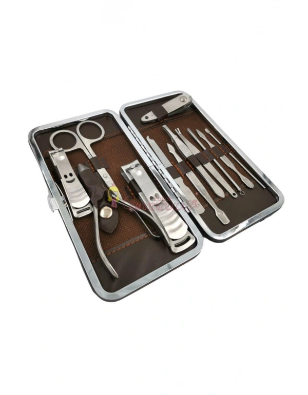 Çantalı Manikür Pensi Profesyonel ve Manikür Pedikür Seti 13 Parça Tırnak Eti İtici Ve Cımbız
