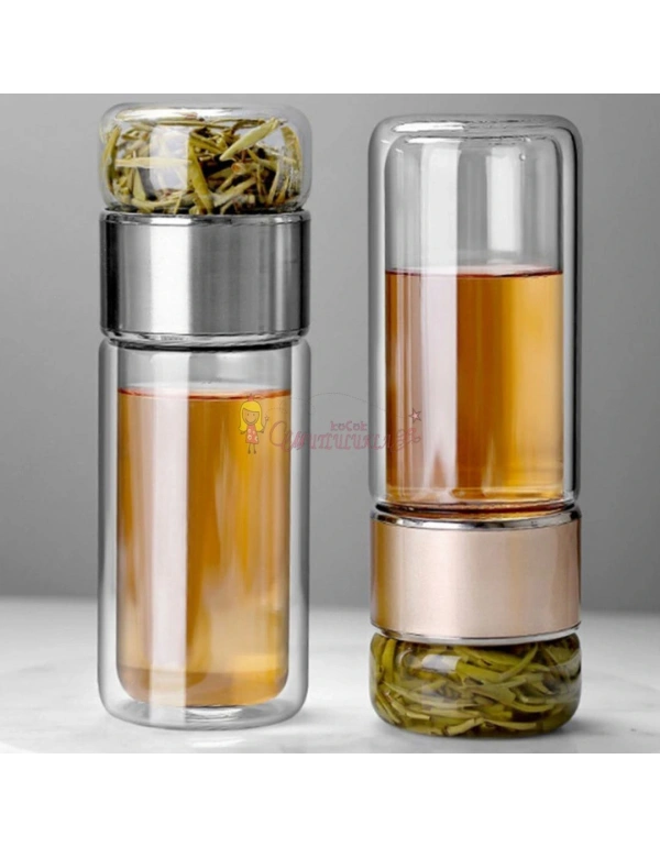 Çift Katlı Cam Bitki Çayı Demliği Filtre Kahve Demliği Bitki Çayı Bardak Çay French Press