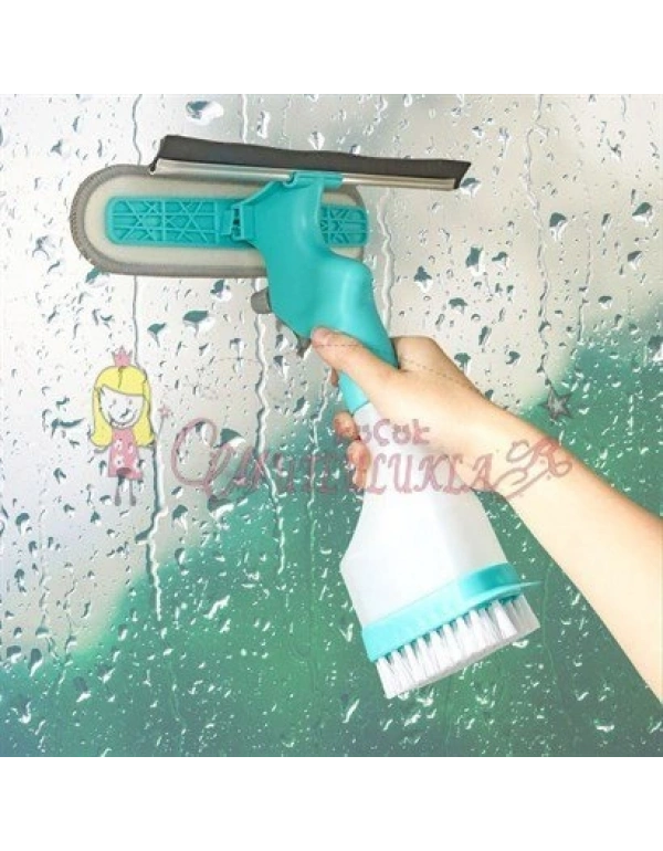 Çift Taraflı Spreyli Cam Sil Çok Fonksiyonlu Pratik Pencere Ayna Fayans Temizleyici Aparat