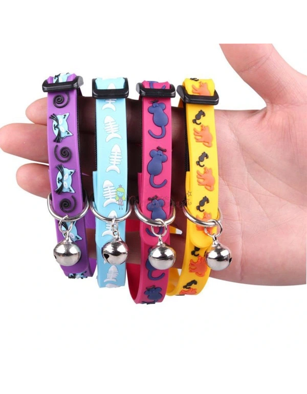 Çıngıraklı Zilli Sevimli Renkli Slikon Kedi Köpek Boyun Tasması