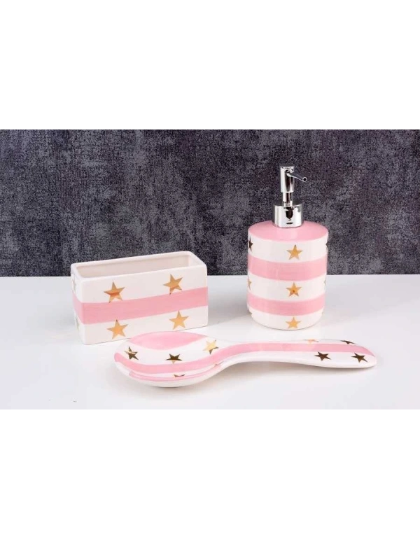 ÇİZGİLİ YILDIZ MODEL SABUNLUK SETİ