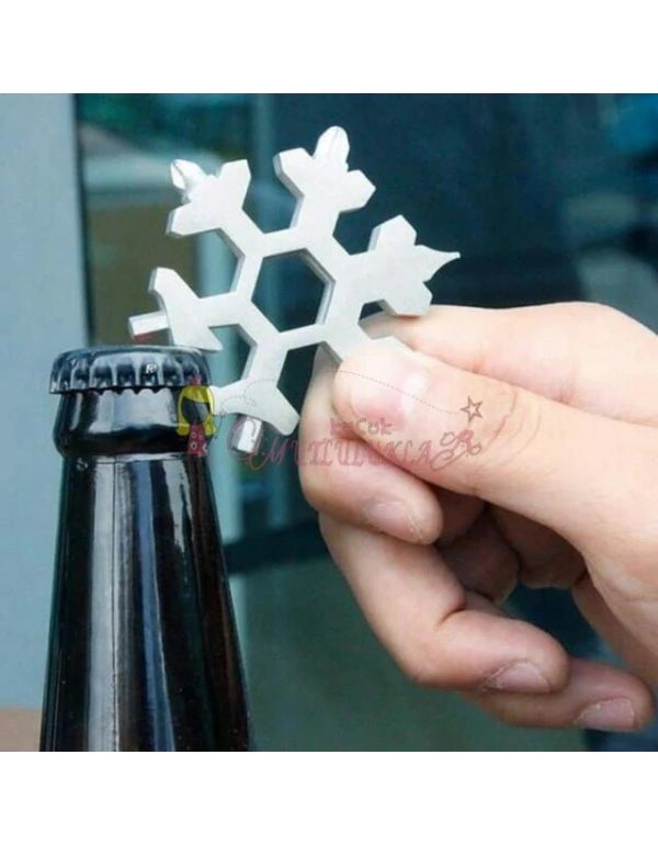 Çok Amaçlı Alyan Tornavida Takımı Çelik Taşınabilir Kar Tanesi Anahtarlık Şişe Açıcı