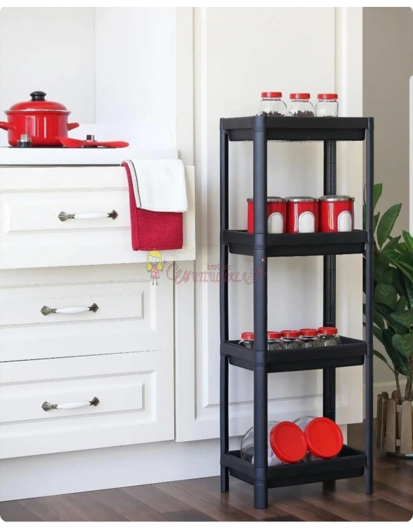 DEKORATİF DEMONTE 4 KATLI ÇOK AMAÇLI BANYO VE MUTFAK RAF