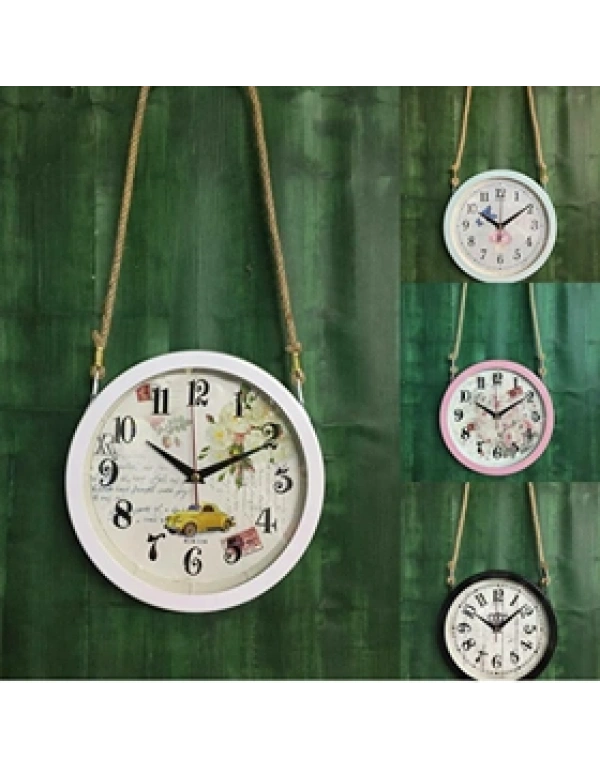 DEKORATİF HALAT ASKILI METAL DUVAR SAATİ