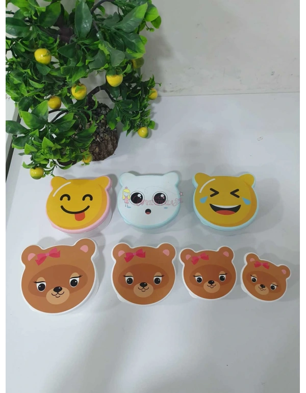 Desenli 4lü Saklama Kabı