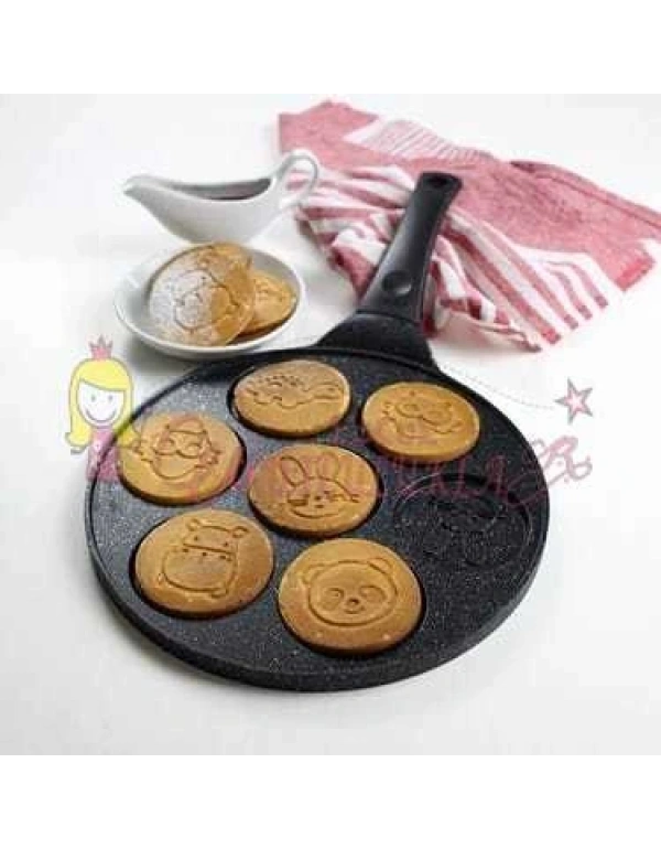 Döküm Granit Hayvan Figürlü  Pankek Tavası