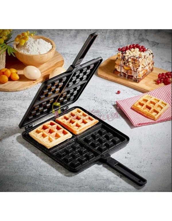 Döküm Kare Waffle Tava 
