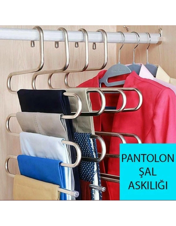 DOLAP İÇİ 5 KATLI PANTOLON EŞARP ŞAL ASKISI AKILLI ASKI