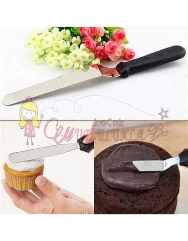 Eğik Pasta Sıvama Spatulası Oval Uçlu Krema Paleti