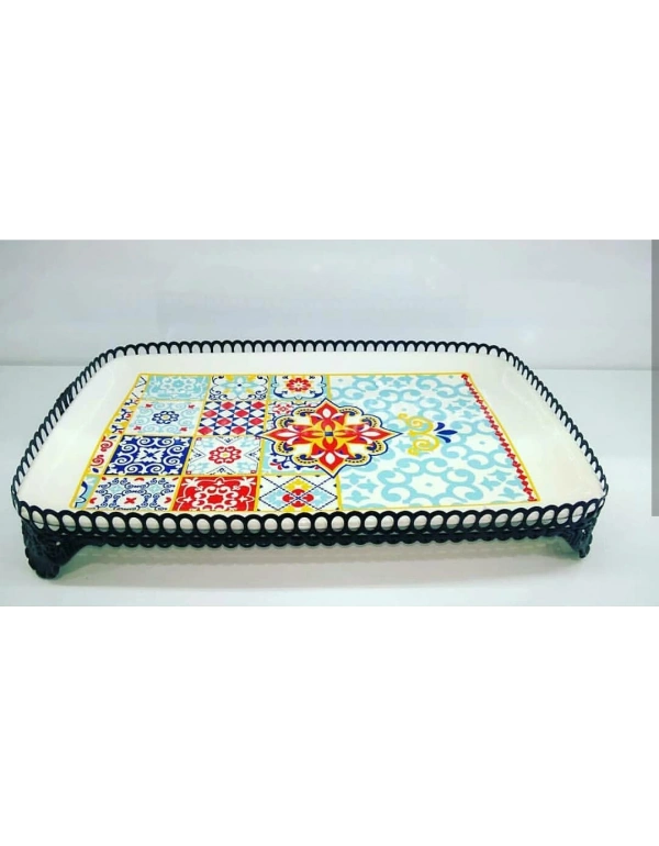 ETNİK DESEN BÜYÜK BOY DİKDÖRTGEN ORDÖV TABAĞI