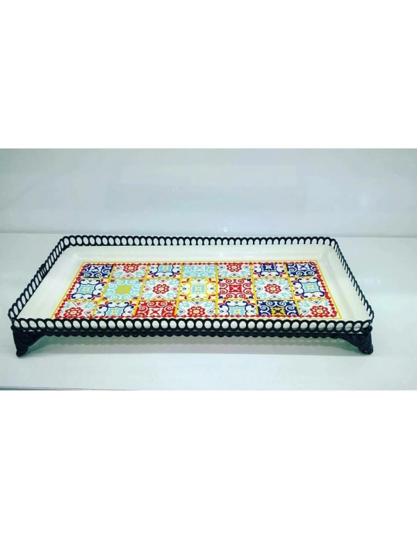 ETNİK DESEN İNCE DİKDÖRTGEN ORDÖV TABAĞI