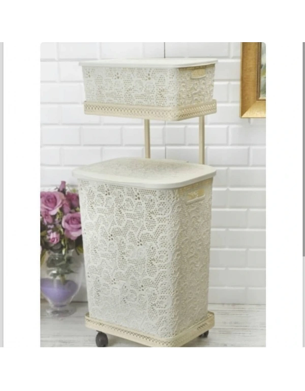 FERFORJE STANDLI TEKERLEKLİ KİRLİ ÇAMAŞIR SEPETİ