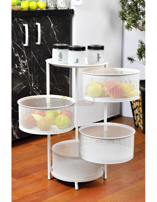 Galvaniz Açılır Kapanır 4 Katlı Paslanmaz Sebzelik